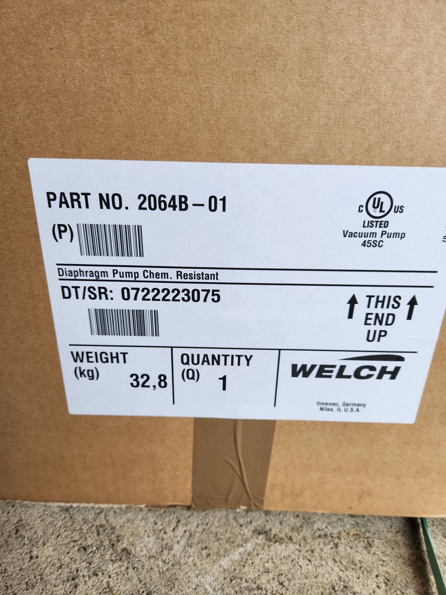 (Located in Portland, OR) Welch Pump, Model# 2064B-01, Serial# 0722223075 - Image 3 of 3