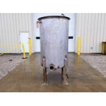 Lot Location: Greensboro NC Used 500 GALLON STAINLESS STEEL TANK with Pipe Coils