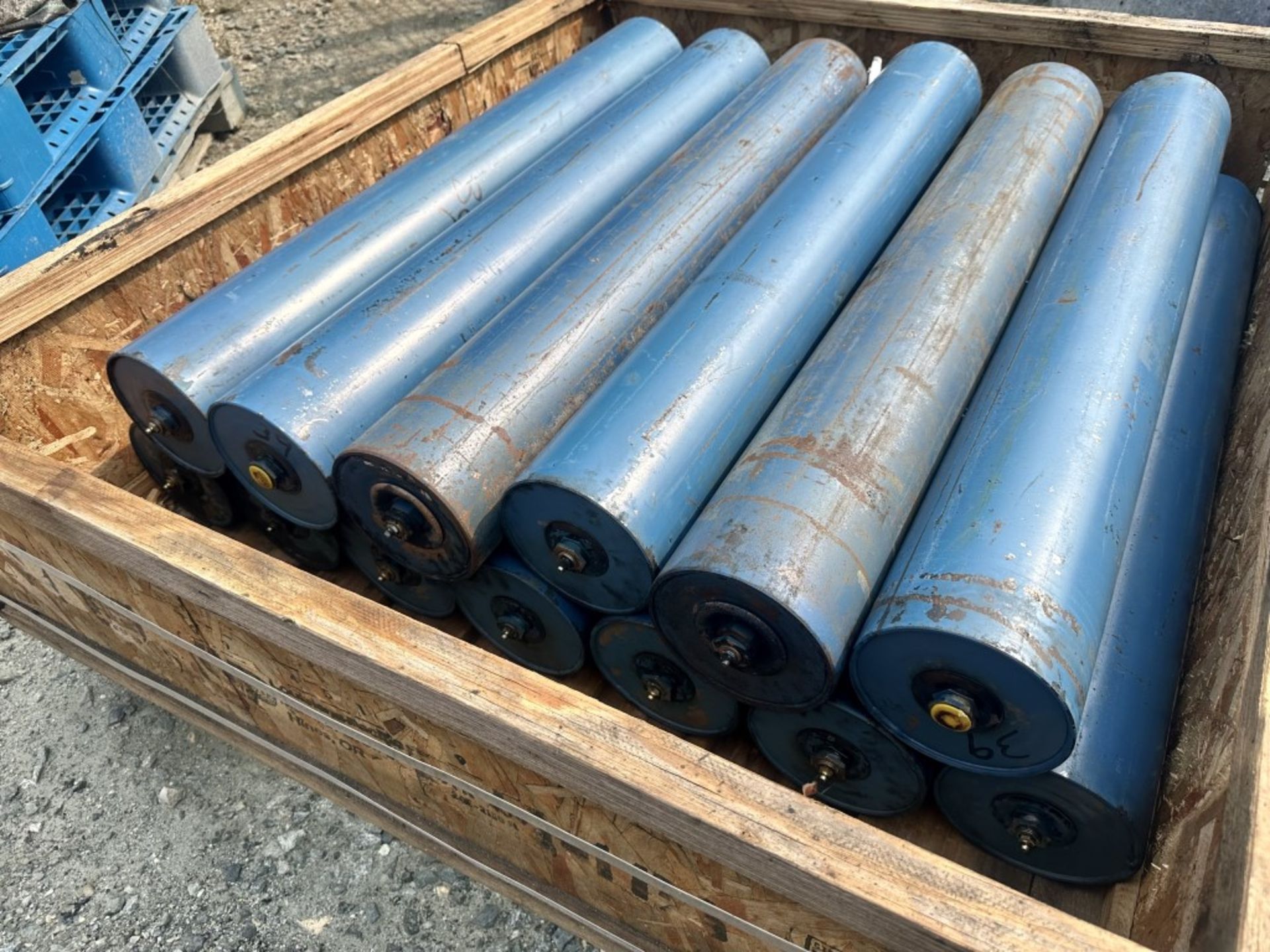 Lot Location: Greensboro NC 6'' DIAMETER BELT CONVEYOR RETURN IDLER ROLLERS 39'' & 45'' LONG - Image 2 of 8