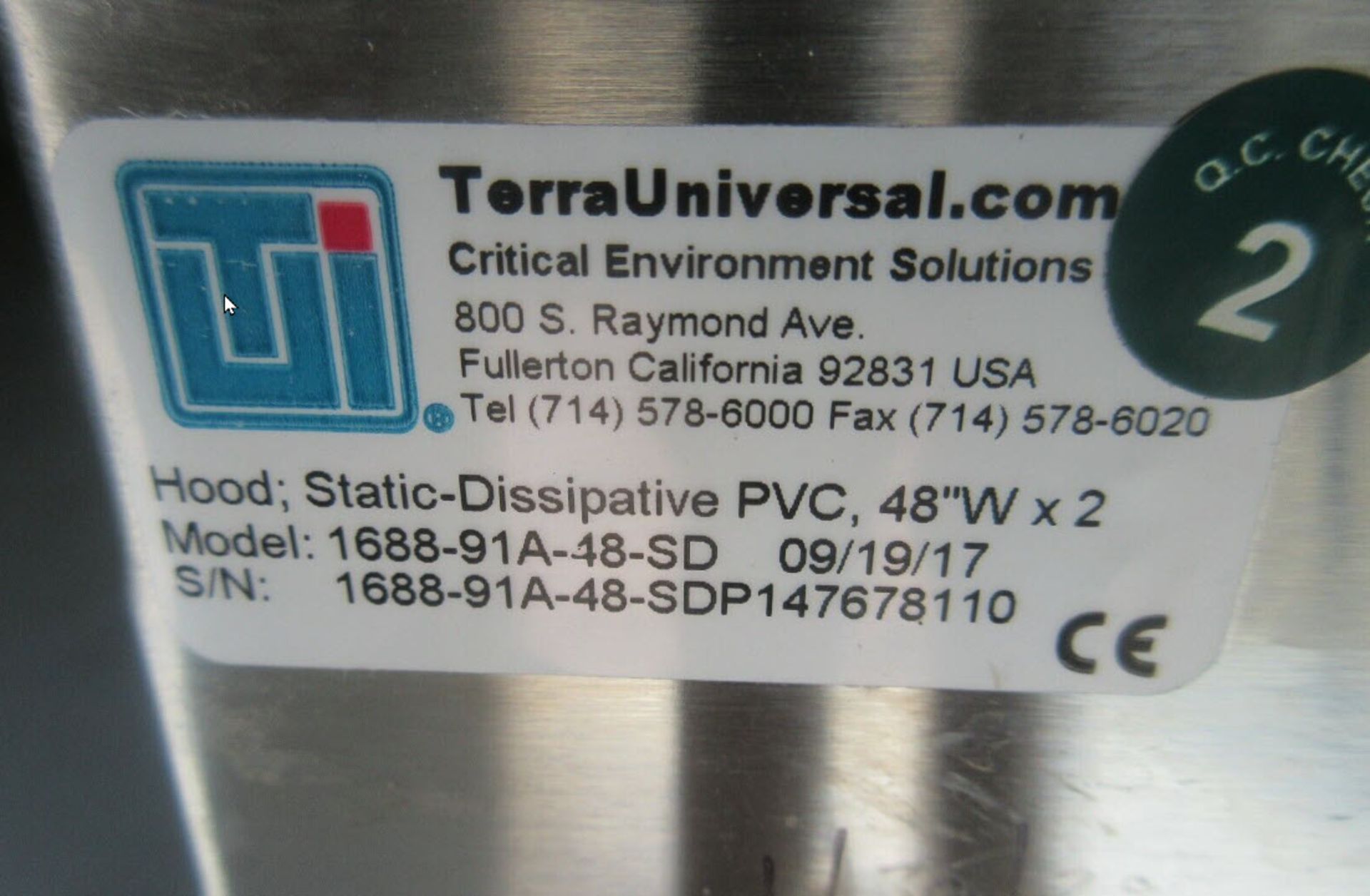 (Located in Hollister, CA) Terra Universal/Whisper Flow1688-91A-48-SD Filtration System - Image 5 of 10