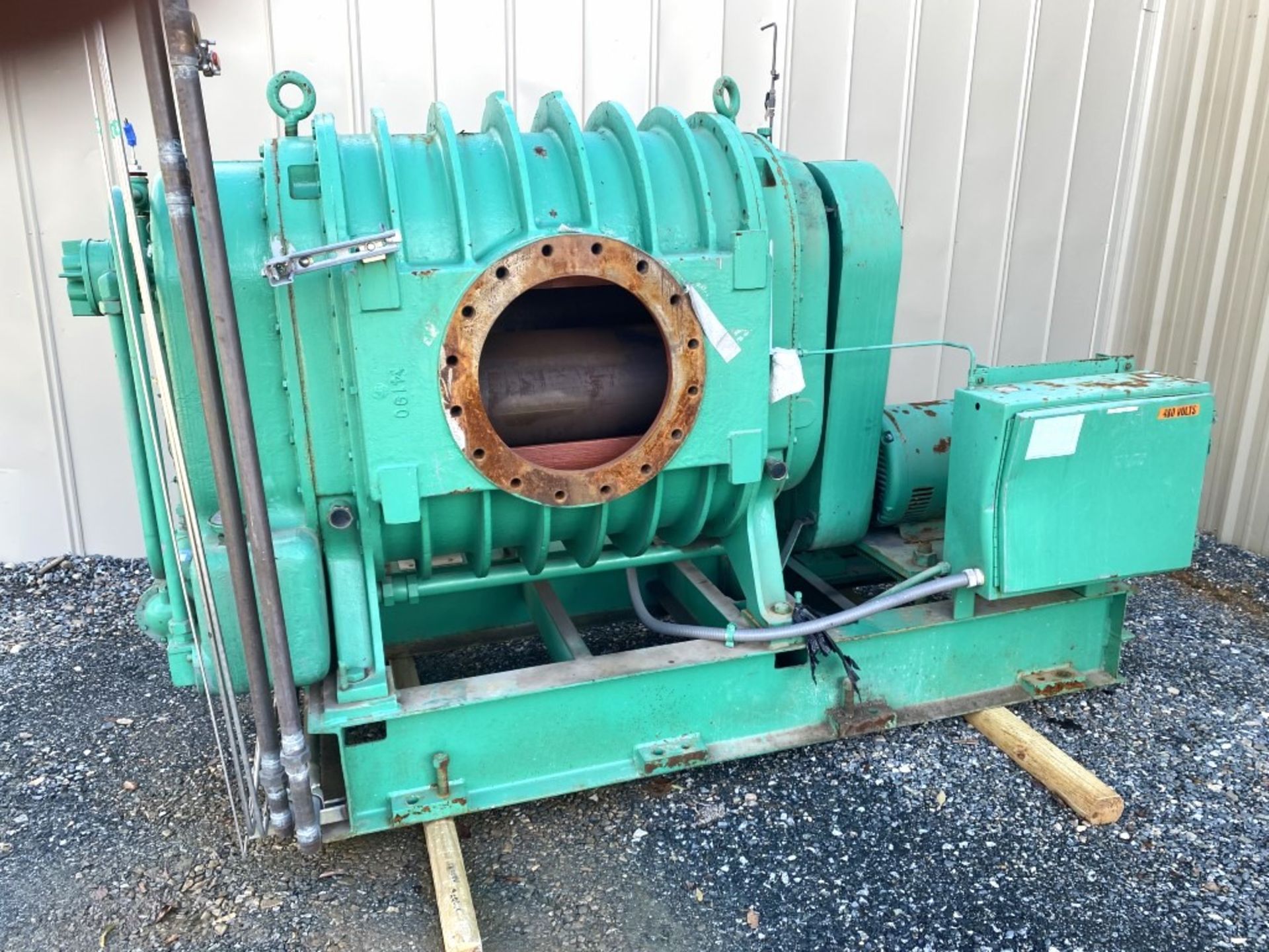 Lot Location: Greensboro NC 50 HP ROOTS ROTARY LOBE VACUUM BLOWER MODEL 1639 RGS-HVB HIGH VACUUM BOO