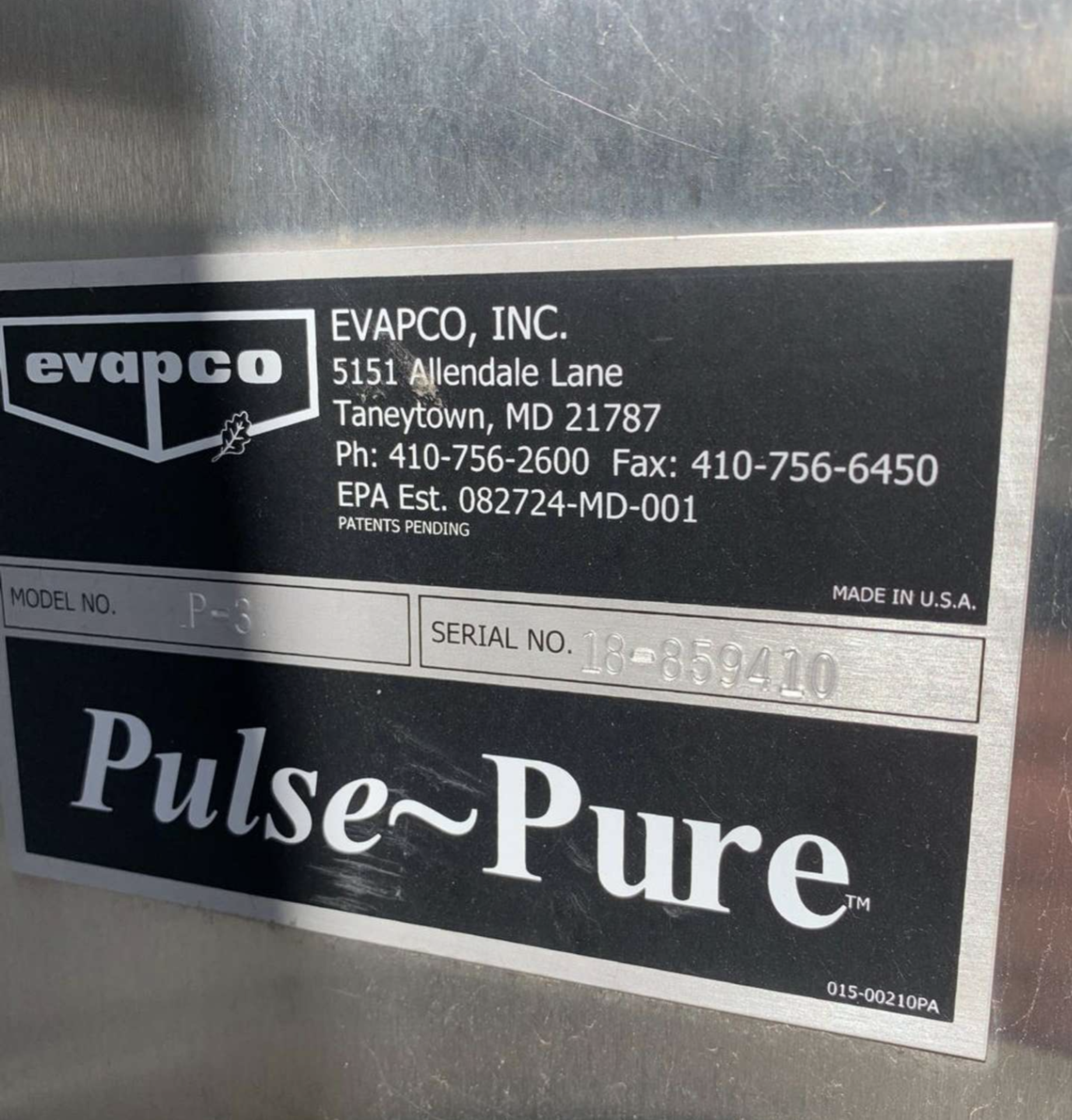 (Located in Mead, CO) Evapco ATW 48-5G Closed Circuit Cooler ; Evapco Model P-3 Pulse~Pure - Image 3 of 4
