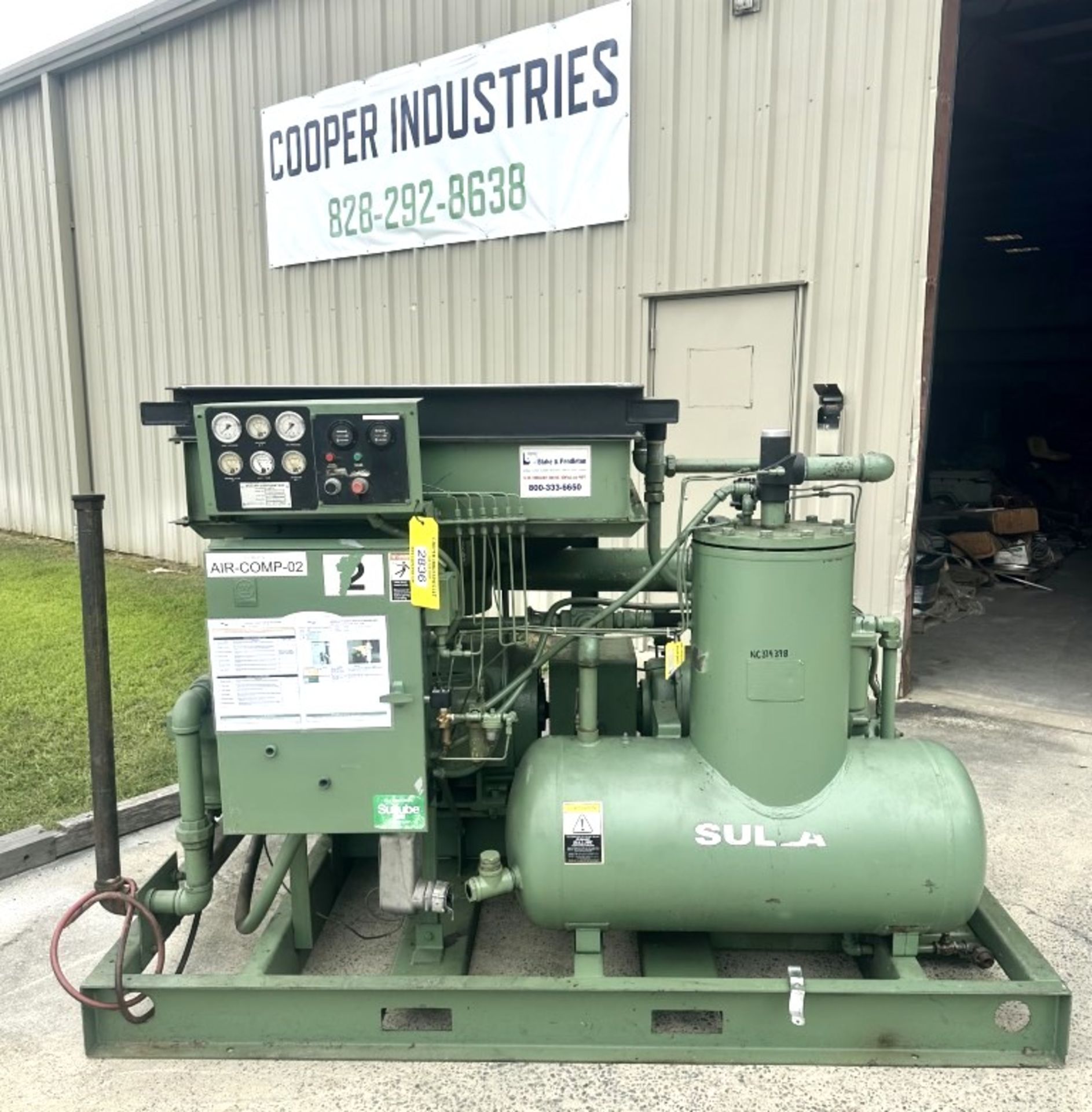 Lot Location: Greensboro NC: 100 HP SULLAIR COMPRESSOR MODEL 20-100H