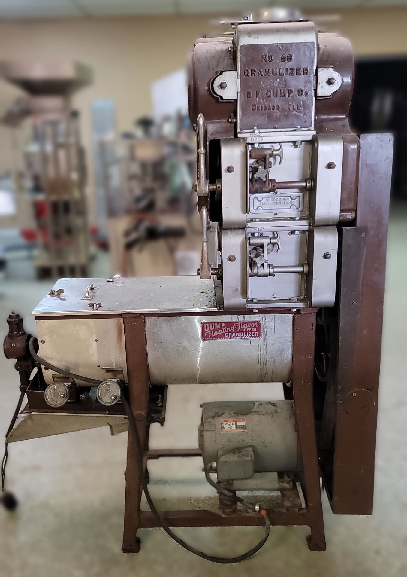 (Located in Belle Glade, FL) GUMP COFFEE GRANULIZER, MODEL: 66-D, SERIAL M-433, Rigging/Loading Fee