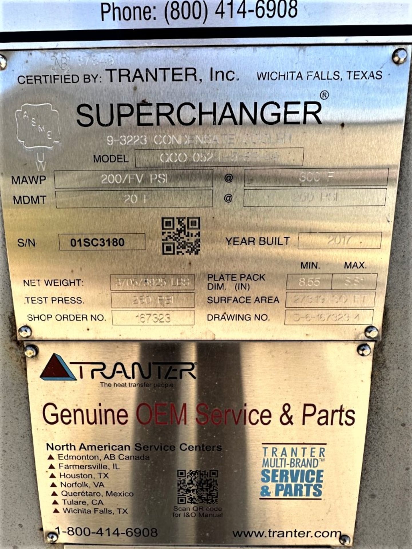 Lot Location: Greensboro NC 273.9 SQ. FT. TRANTER PLATE HEAT EXCHANGER ''SUPERCHANGER'' - Image 6 of 12
