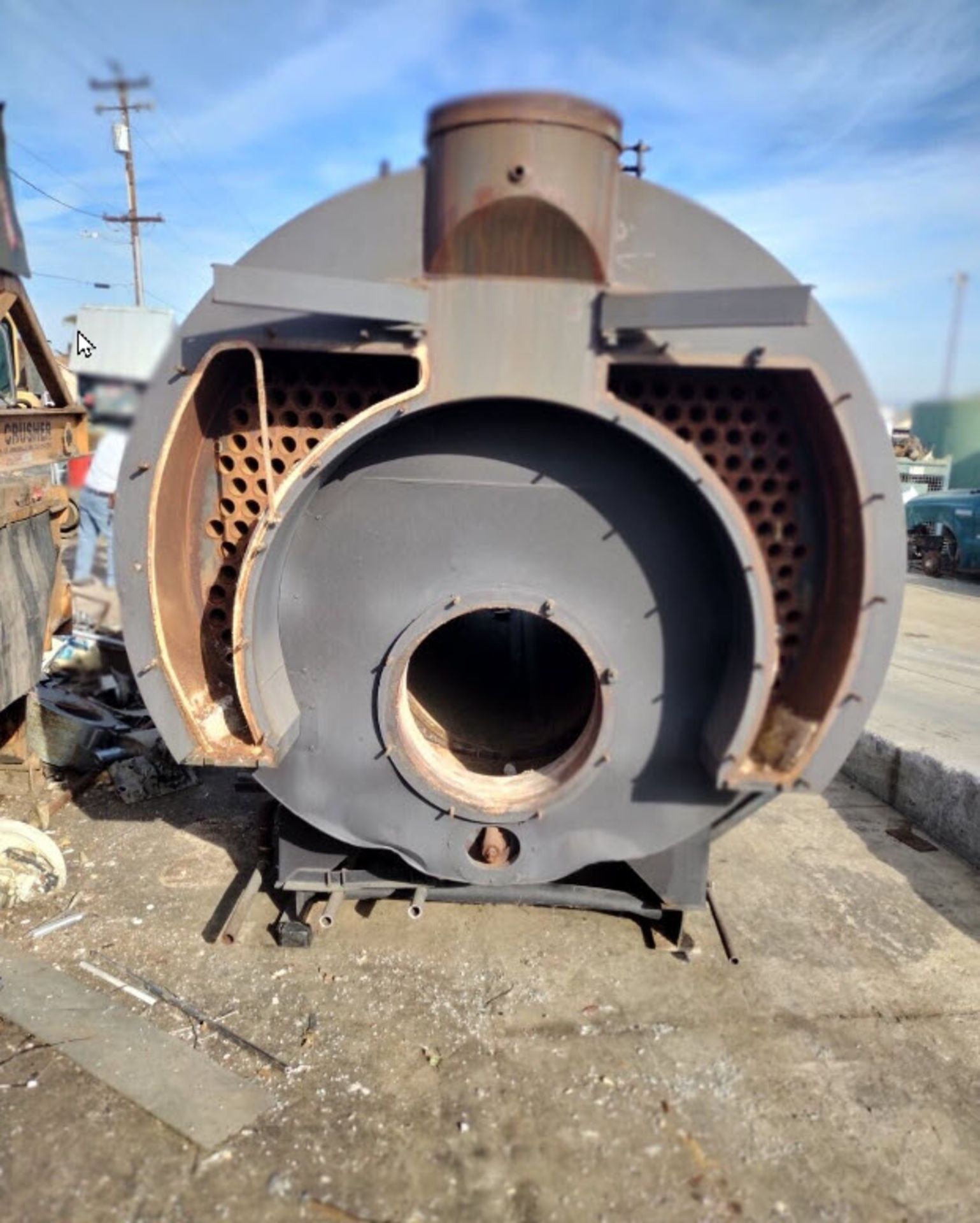 (Located in Hollister CA) 10 hp Hurst Firetube Boiler Unknown Series, Rigging Fee: $100 - Image 9 of 12