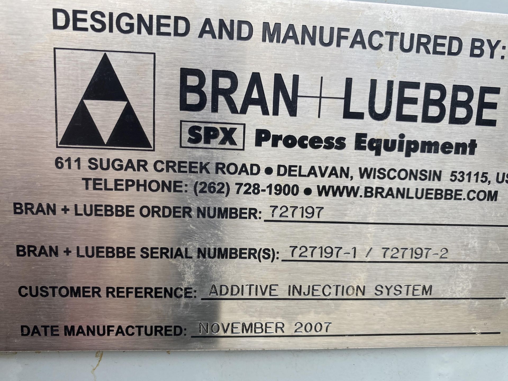 Lot Location: Greensboro NC SPX PROCESS EQUIPMENT BRAN + LUEBBE ADDITIVE INJECTION SYSTEM - Image 14 of 19