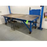 Steel workbench table with caster, 4 ft x 8 ft Rigging Fee: $100
