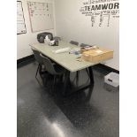 LOT OF maintenance office, table, desk, filing cabinets Rigging Fee: $ 200