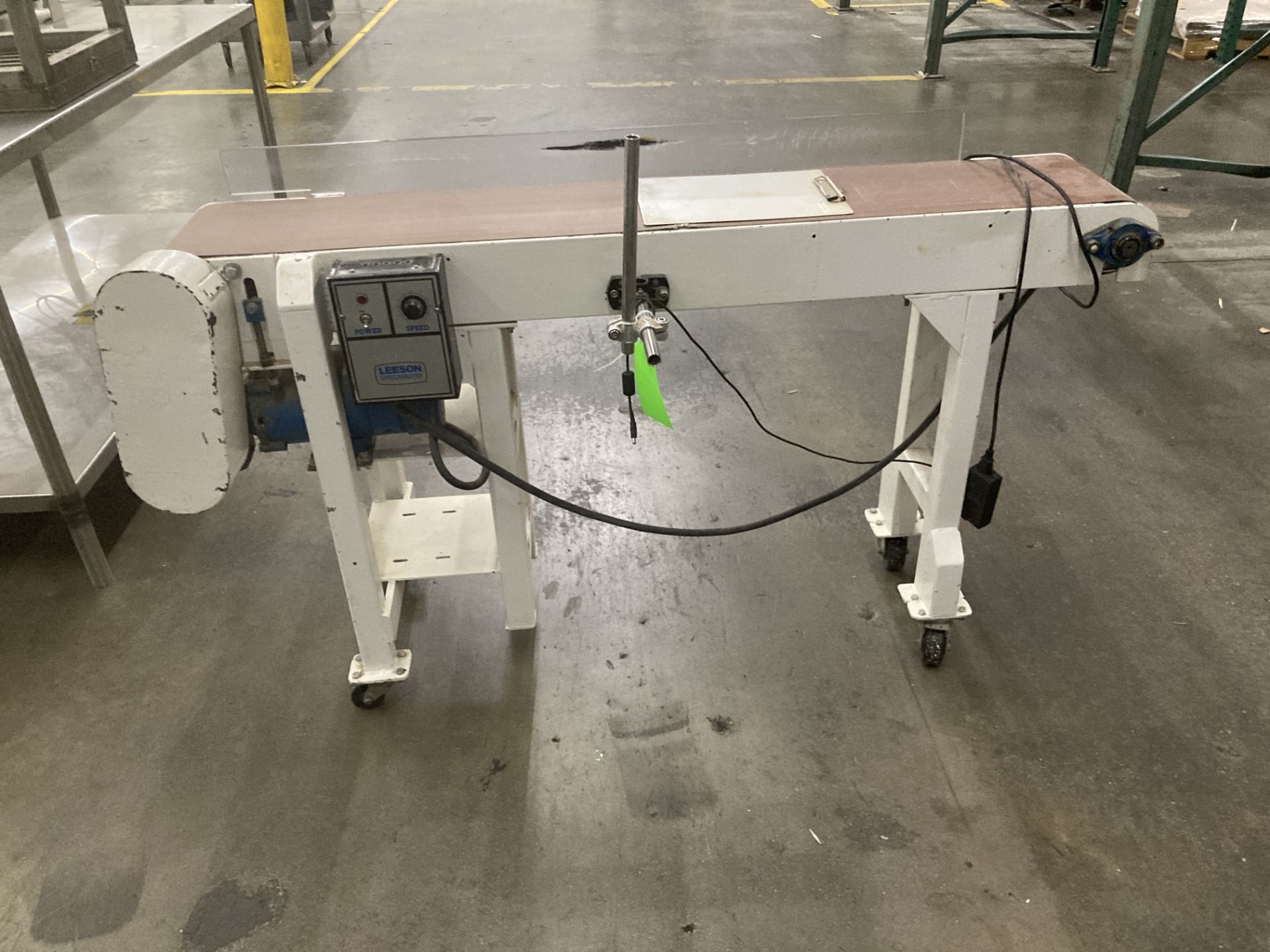 Leeson vfd control conveyor on caster, 10 in x 60 in Rigging Fee: $ 100 - Image 2 of 2