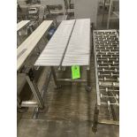 Stainless steel frame with roller conveyor, 22 in OAW, roller 10 in bf, 60 in length Rigging