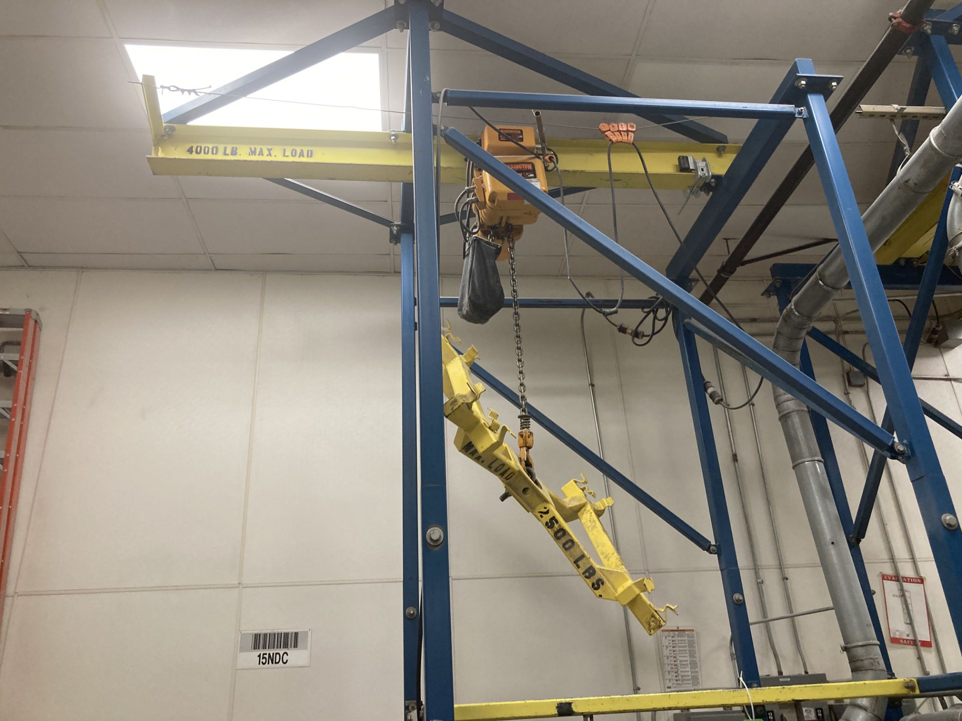 Harrington 2 ton hoist bag lift system, 460 vac, 4000 lbs max load Rigging Fee: $ 900 - Image 2 of 2