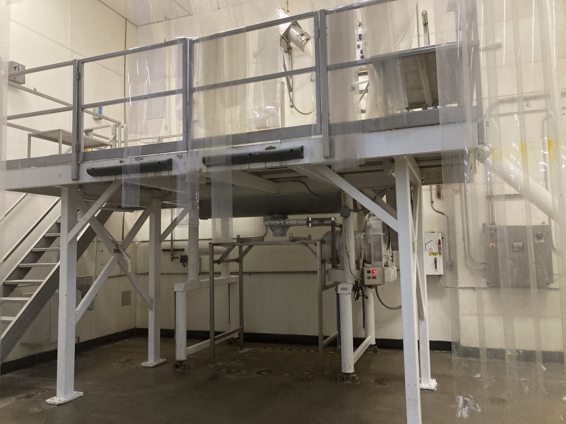 Ribbon blender with platform, Blender size: 8' long x 54" wide x 5' ribbon height, 90" total