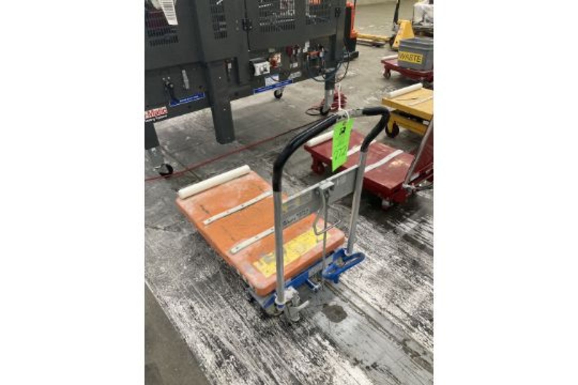 Qty. 3 Lift table push carts, 400 lbs cap, 24 in x 36 table Rigging Fee: $ 35 - Image 2 of 3