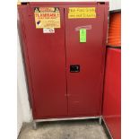 Flammable storage cabinet , 47 in w x 18 in d x 67 in h Rigging Fee: $ 75