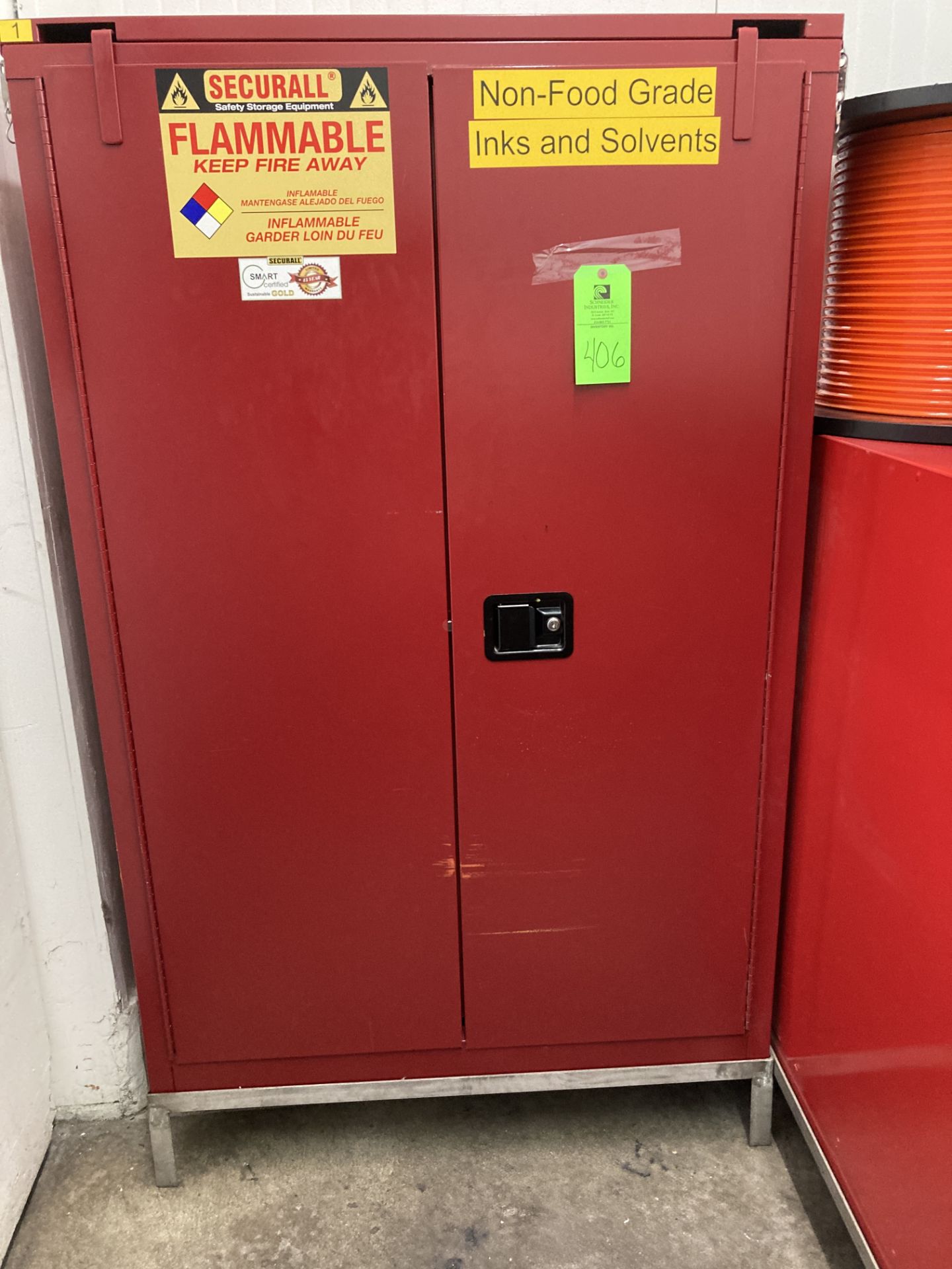 Flammable storage cabinet , 47 in w x 18 in d x 67 in h Rigging Fee: $ 75