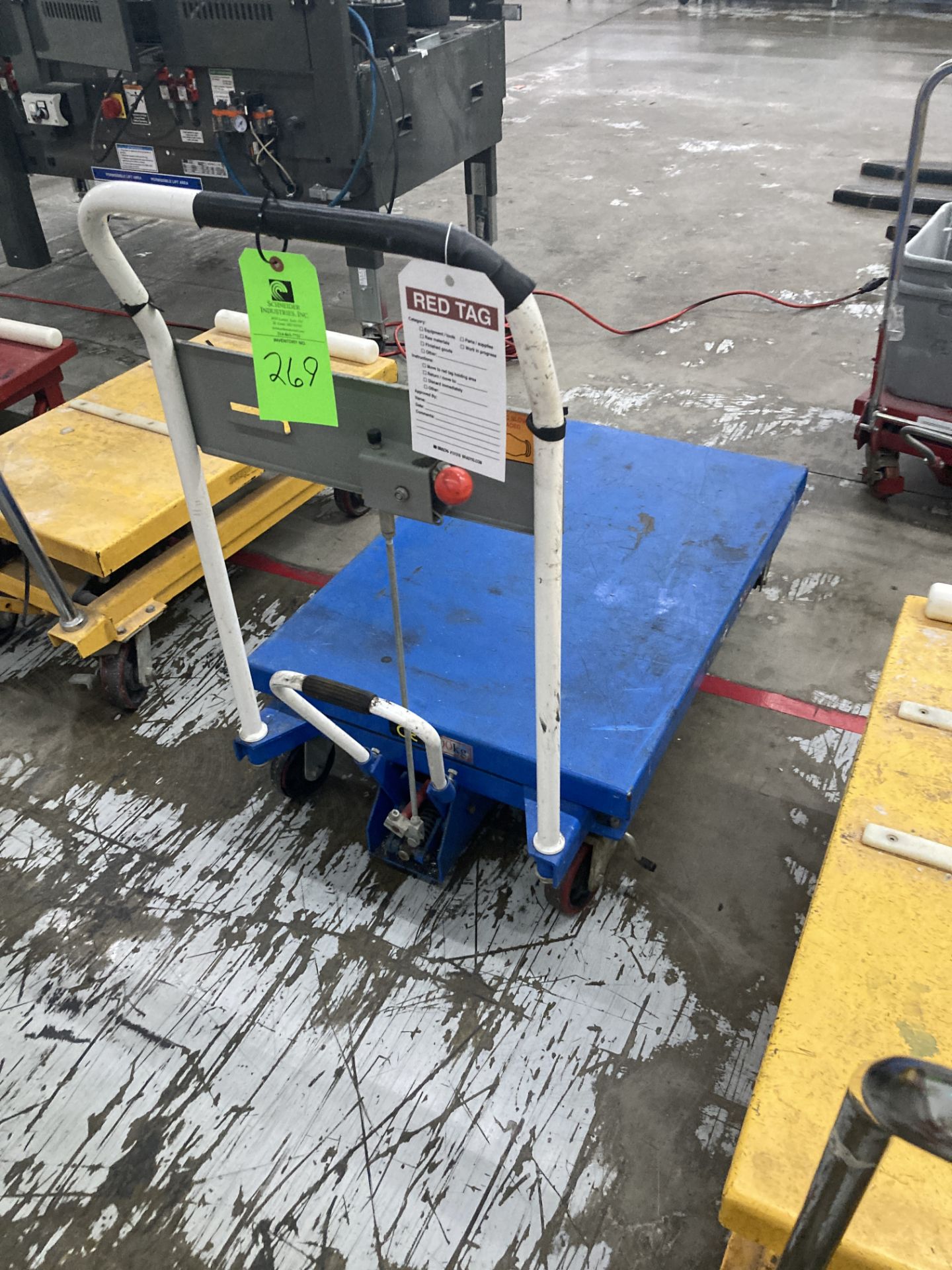 Qty. 3 Lift table push carts, 400 lbs cap, 24 in x 36 table Rigging Fee: $ 35