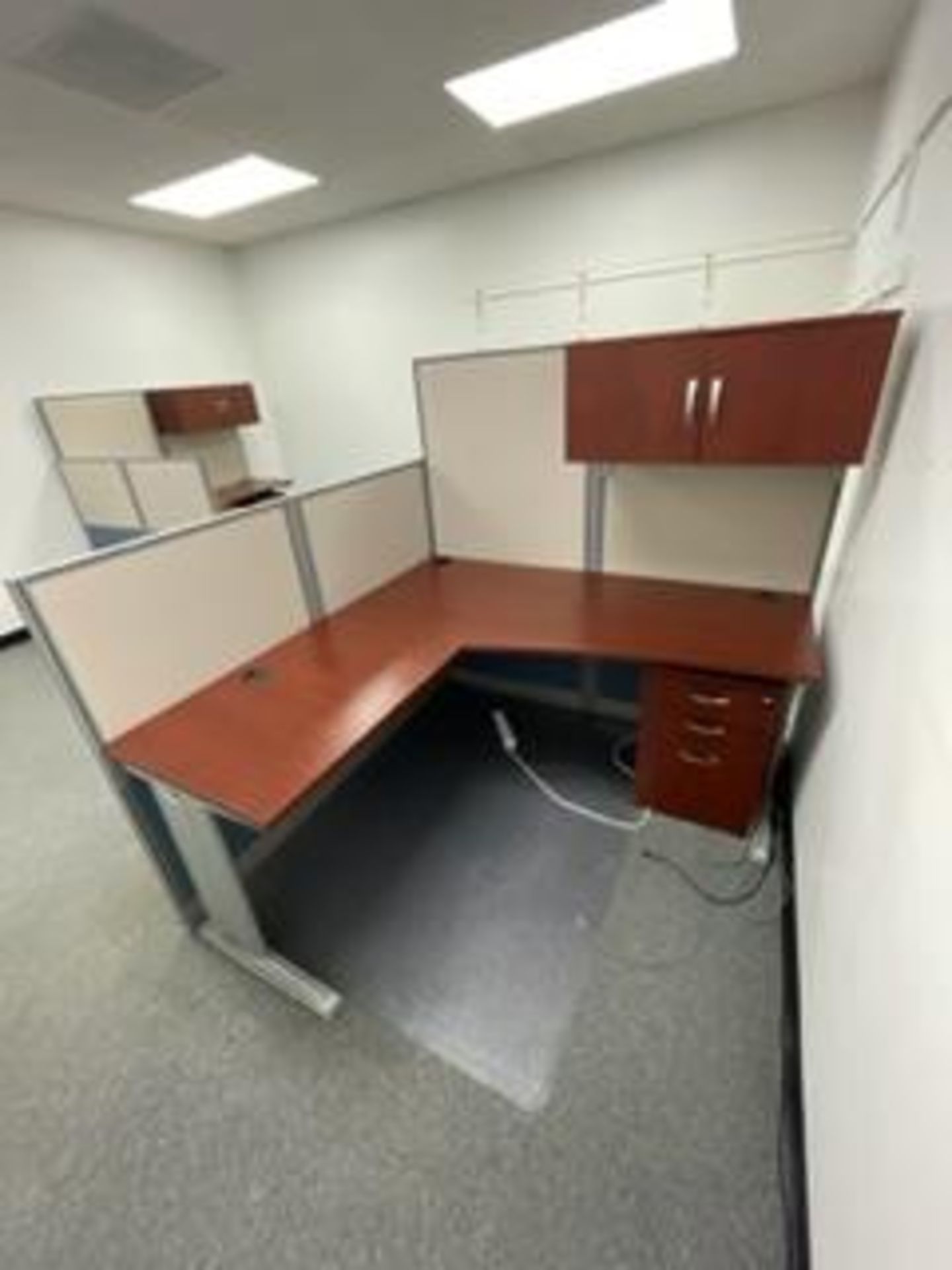 LOT OF ROOM with L shape cubical desk and chairs Rigging Fee: $ 200 - Image 2 of 3