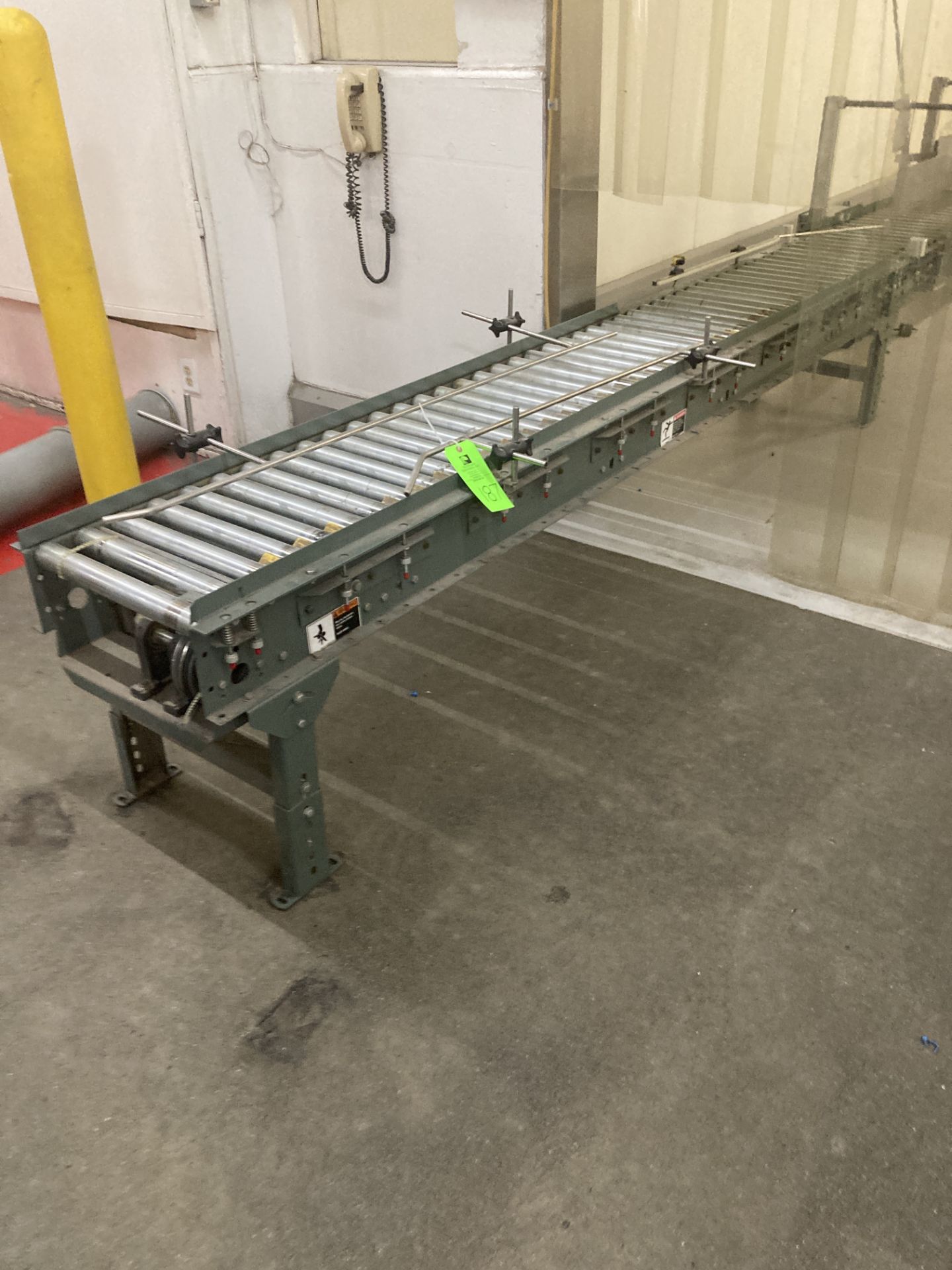 Hytrol case conveyor, 17 in BF width with 25 ft straight with offset and 58 in length 12" rubber