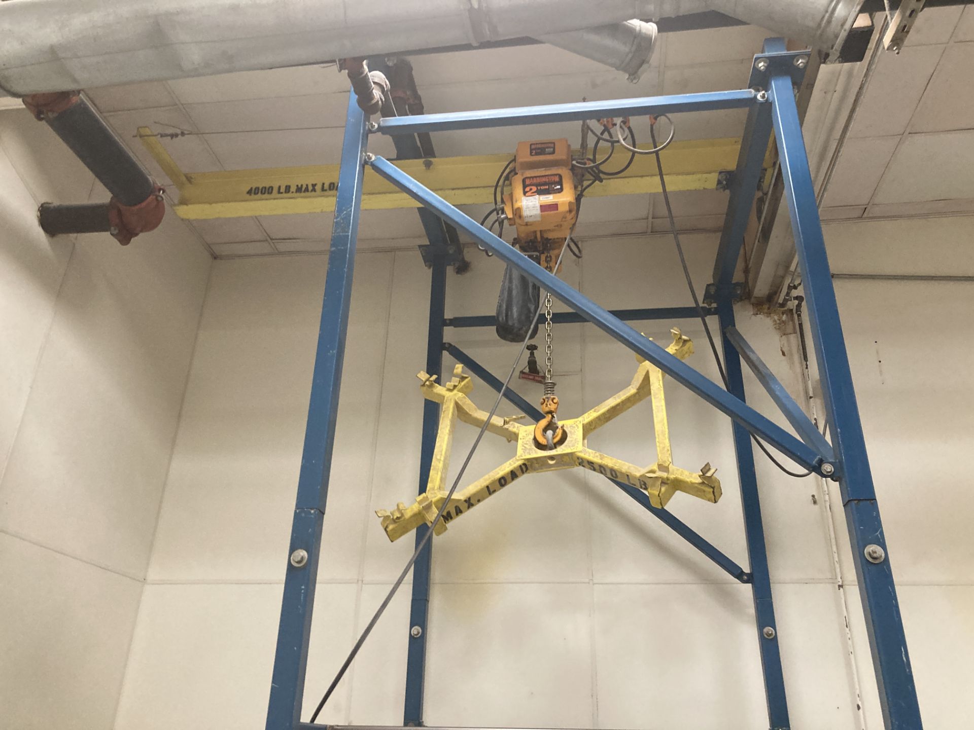 Harrington 2 ton hoist bag lift system, 460 vac, 4000 lbs max load Rigging Fee: $ 900 - Image 2 of 2