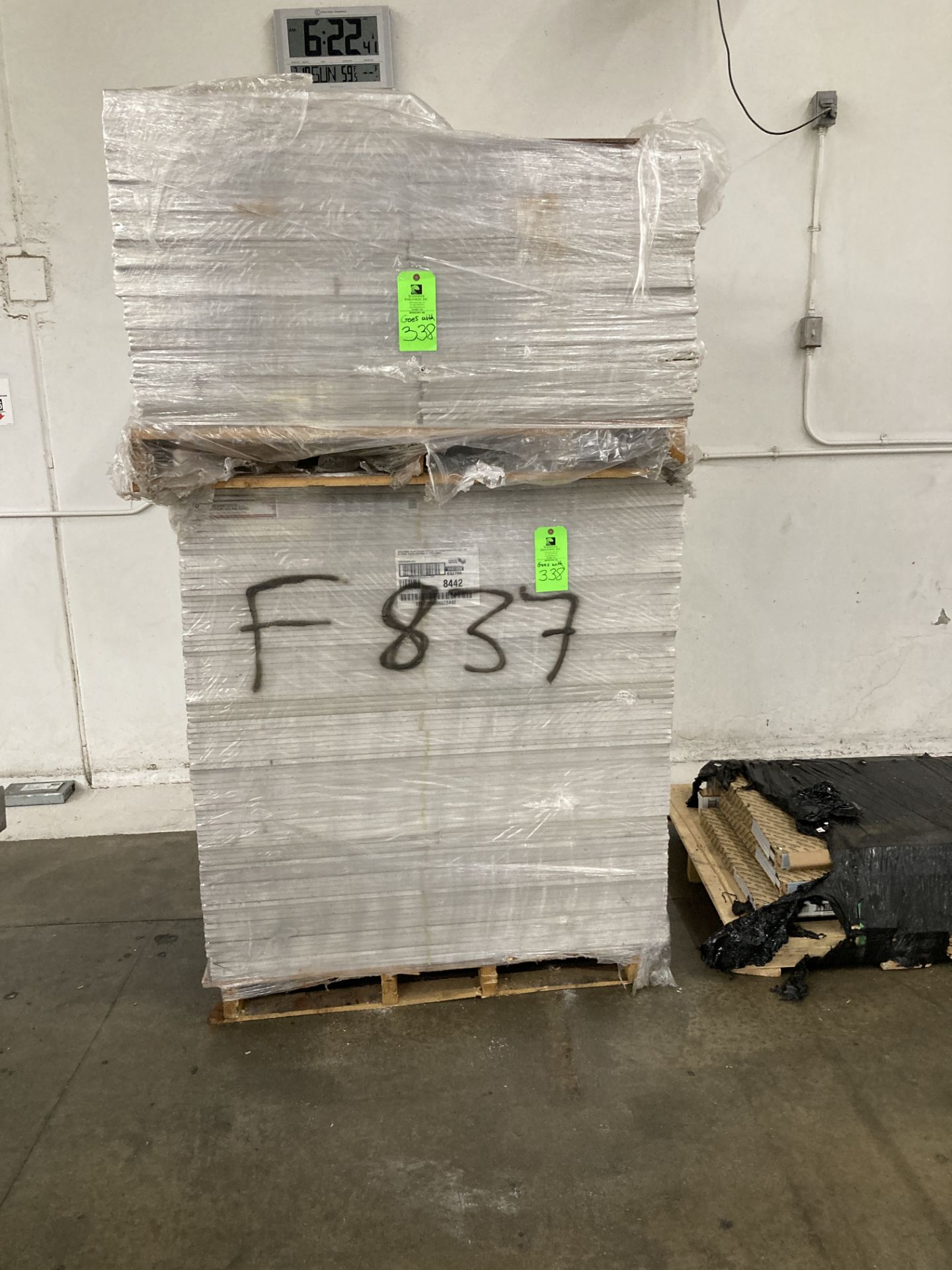 LOT OF 2 pallet of fire retard drywall lay-in ceiling panel, 23-7/8 in x 47-7/8 in Rigging Fee: $ - Image 2 of 2