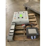 LOT OF 3 , Allen Bradley PLC , steel control panel and Utico panelview model 100GT1C1R0M Rigging