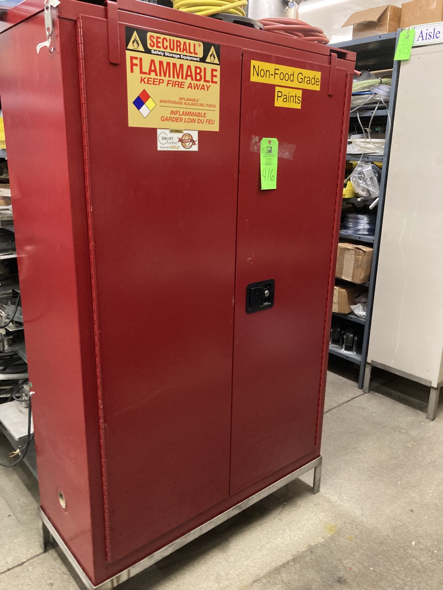 Flammable storage cabinet , 47 in w x 18 in d x 67 in h Rigging Fee: $200