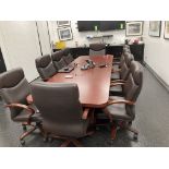 LOT OF conference tables with chairs 42 in x 10 ft and Sharp flat screen TV 38 in w x 22 in h