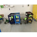 LOF OF 4 push carts and 1 spray paint strip push cart Rigging Fee: $ 75