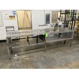 Elmark Packaging Inc labeler with conveyor mounted on 120 in x 48 in table , model MP25-150LR-02-751