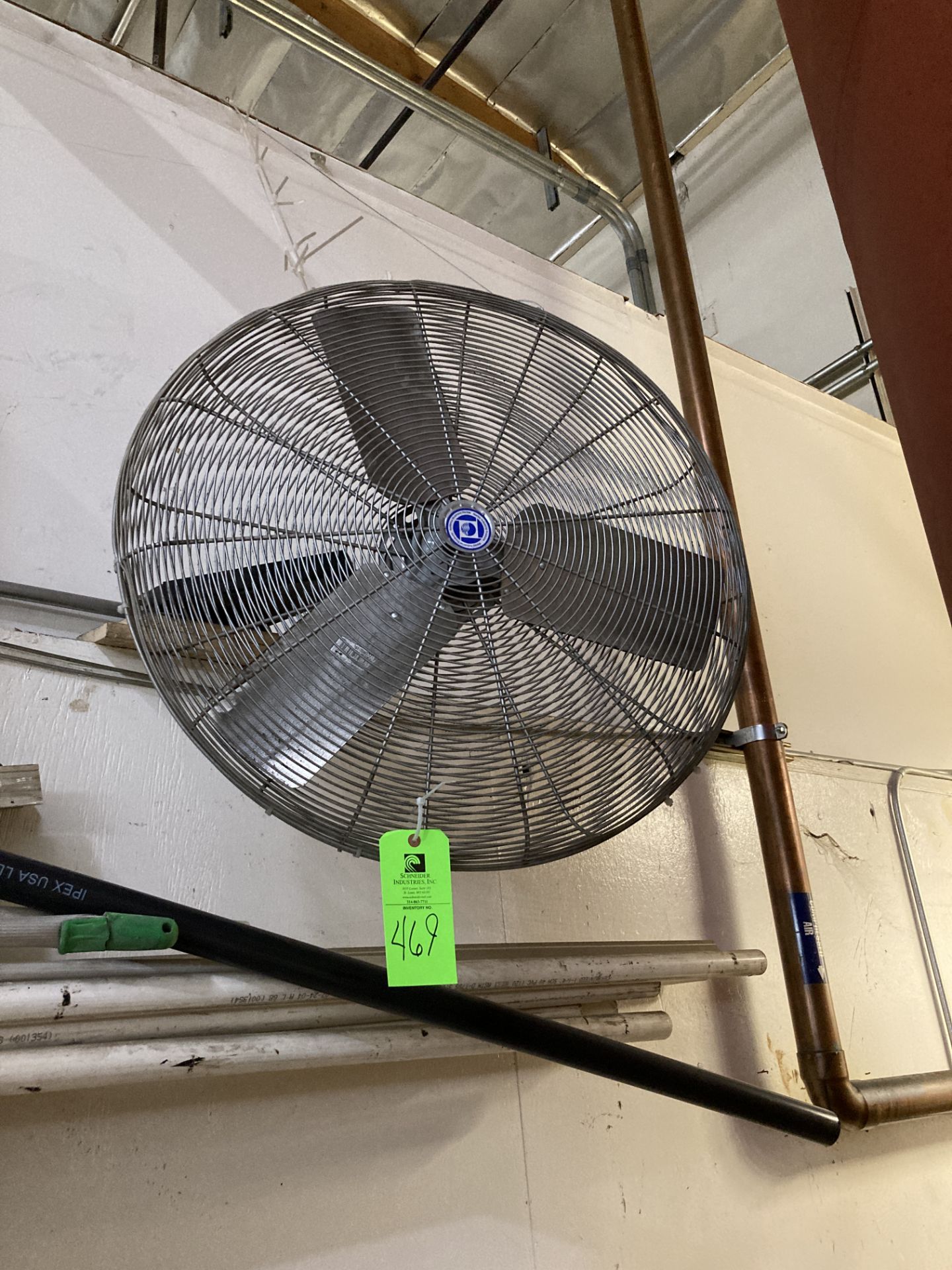 Wall mount fan, 32 in dia, 115 vac Rigging Fee: $ 75