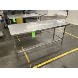 Stainless steel table, 72 in x 30 in x 33 in h Rigging Fee: $ 35