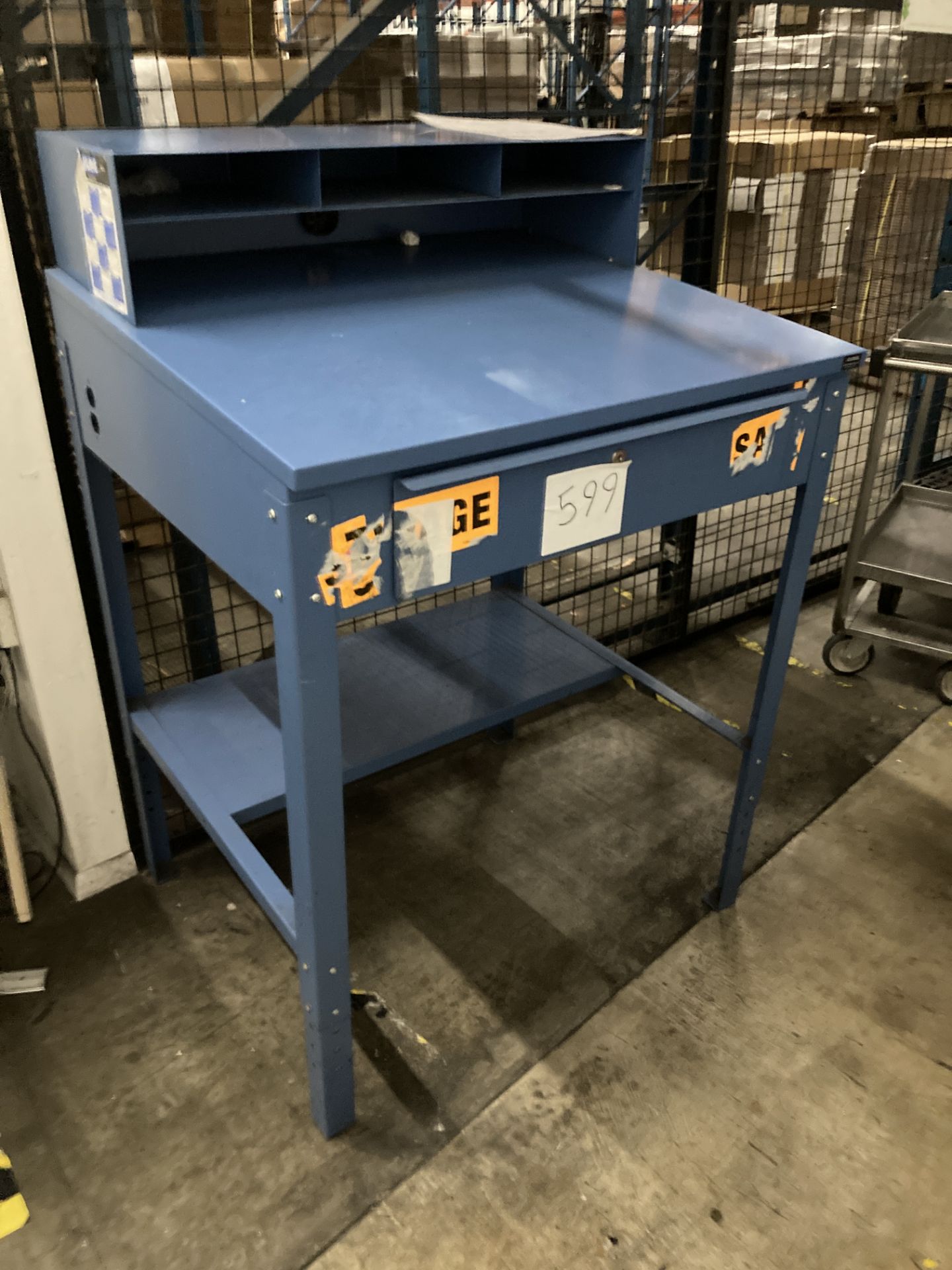 Metal workstation, 34 in w x 29 in d Rigging Fee: $ 35