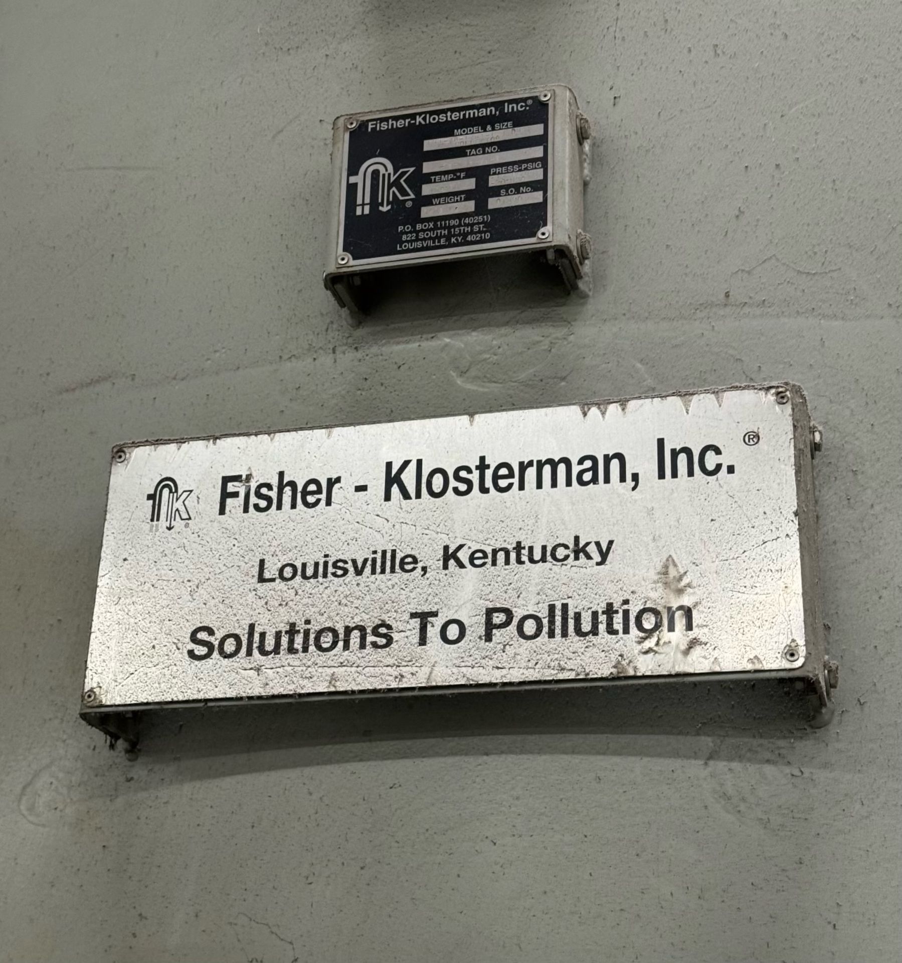 Fisher-Klosterman Dust Collector with the receiver, Model #FKI-78-1764-1, Temp. F 150 degrees - Image 3 of 3