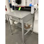 Metal workstation with casters, 34 in w x 29 in d Rigging Fee: $ 35