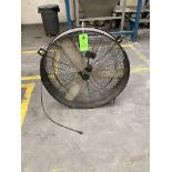 Qty. 2 Commercial fans, Fan 1 36 in dia, 115 vac, Commercial fan 2 115 vac, 30 in dia,