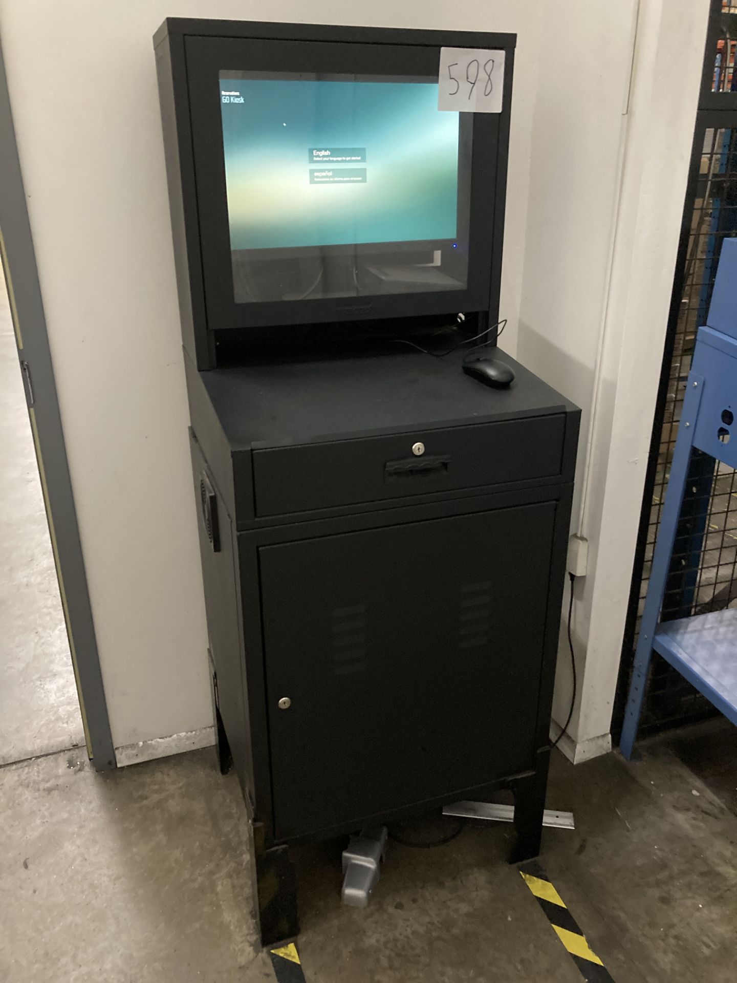 Qty. 2 Metal computer workstation, 24 in w x 22 in d x 66 in h Rigging Fee: $ 100