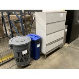 LOT OF metal filing cabinet 42 in x 18 in x 52 in h with waste containers Rigging Fee: $ 75