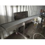 Conveyor 12" Wide x 150" long grey mat Stainless steel incline/decline conveyor Center drive, stainl