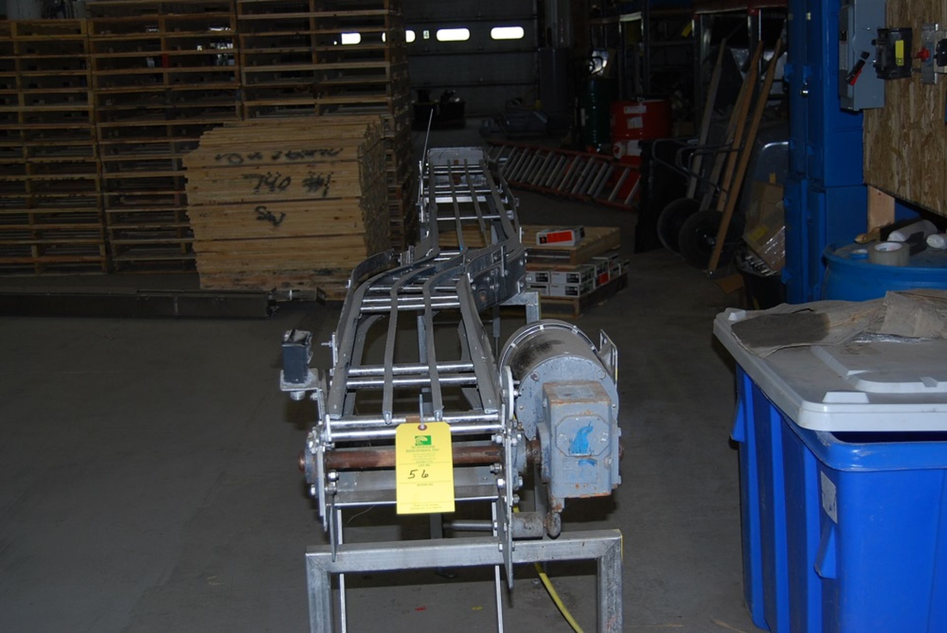 Conveyor 15' long with two  45 degree turns. SS construction, for 10" wide chain, 1 HP 480 volt 3 - Image 2 of 9