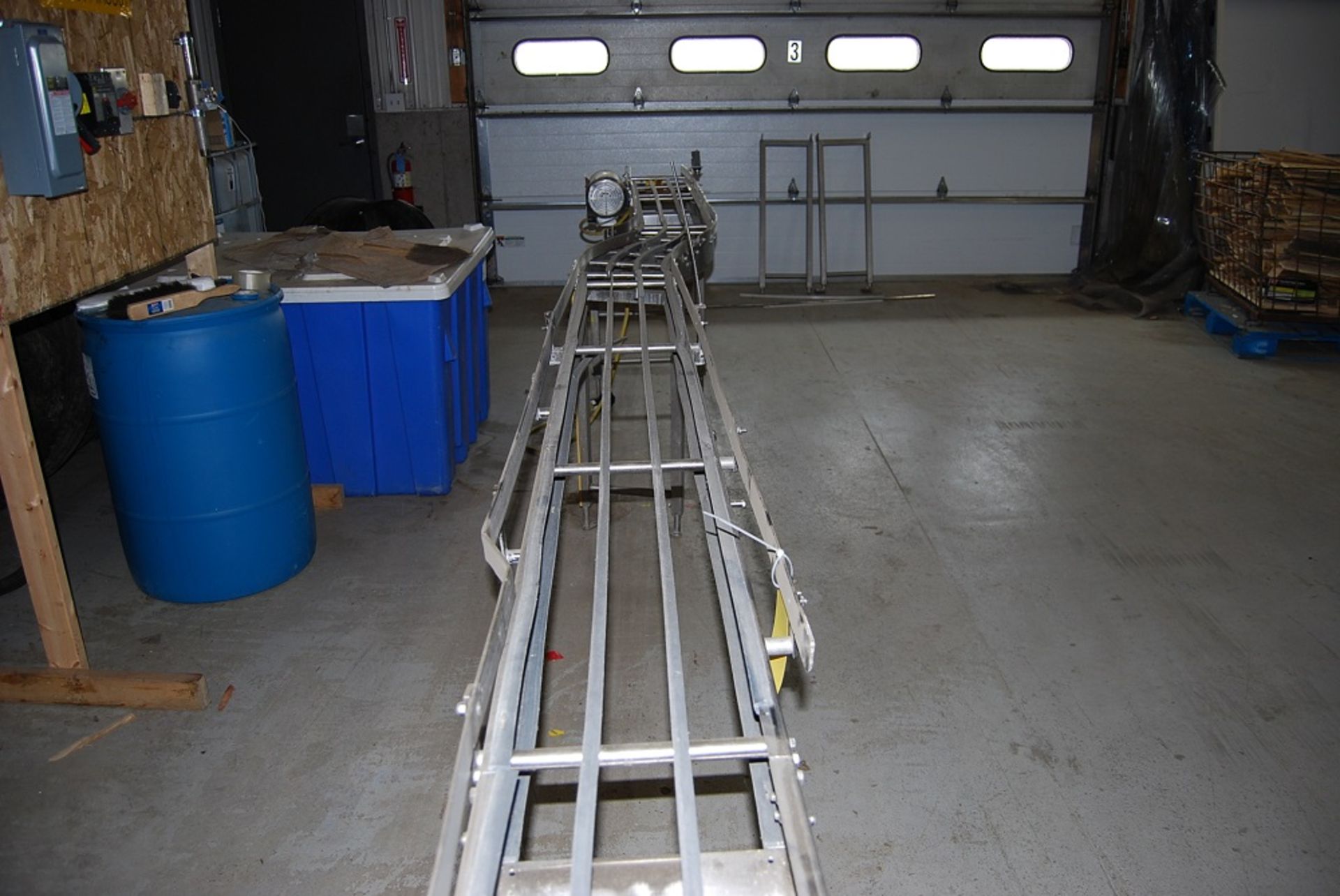 Conveyor 15' long with two  45 degree turns. SS construction, for 10" wide chain, 1 HP 480 volt 3 - Image 7 of 9