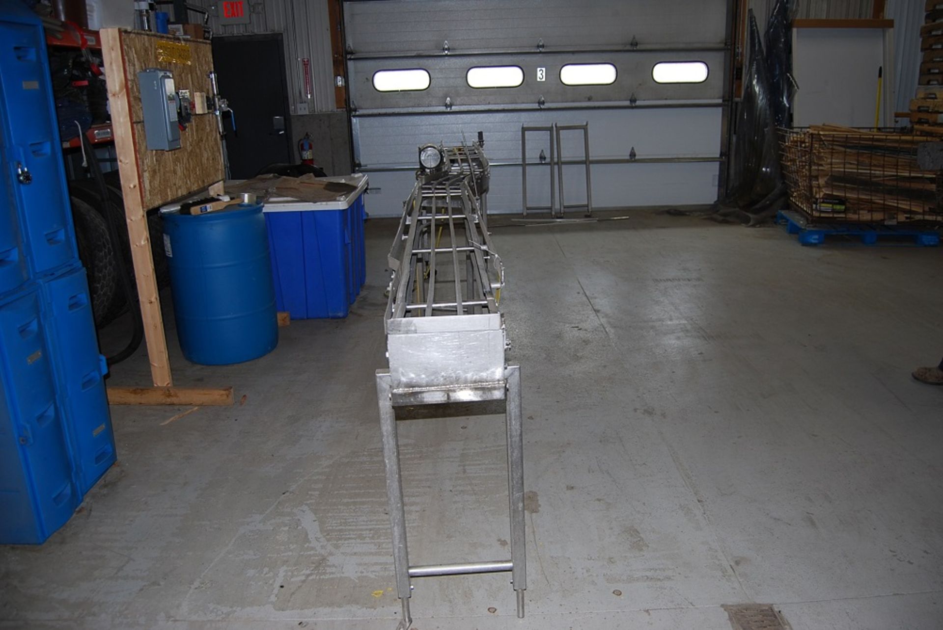 Conveyor 15' long with two  45 degree turns. SS construction, for 10" wide chain, 1 HP 480 volt 3 - Image 5 of 9