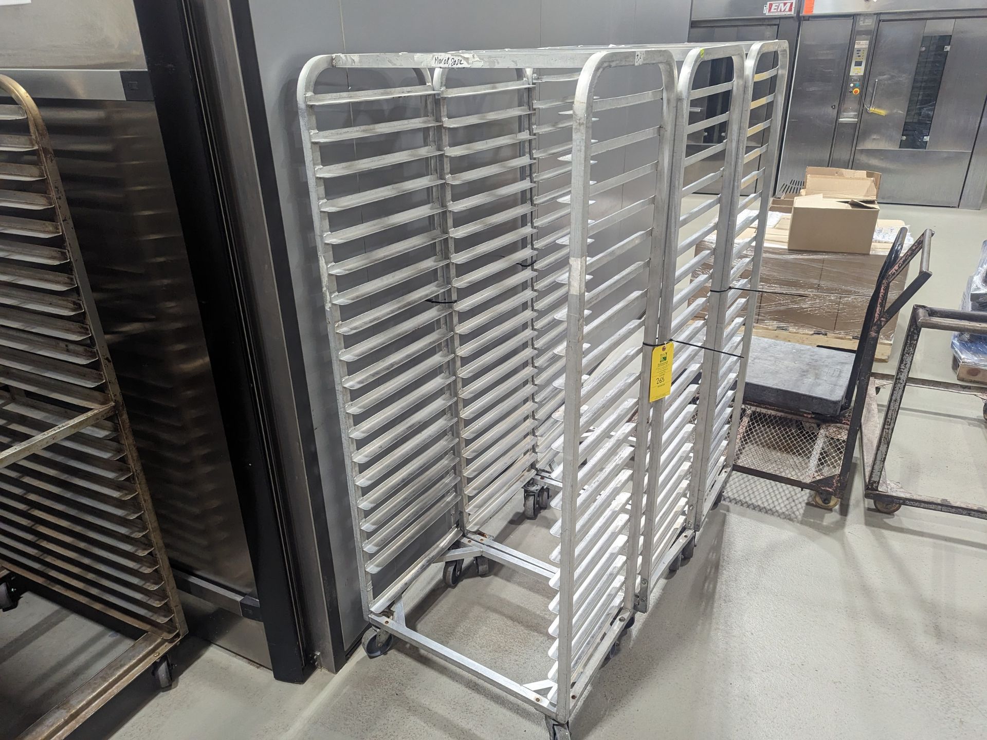 Lot of 3 Aluminum Racks, Dimensions LxWxH: 57x29x69 Measurements are for lot of 3 together - Image 2 of 4