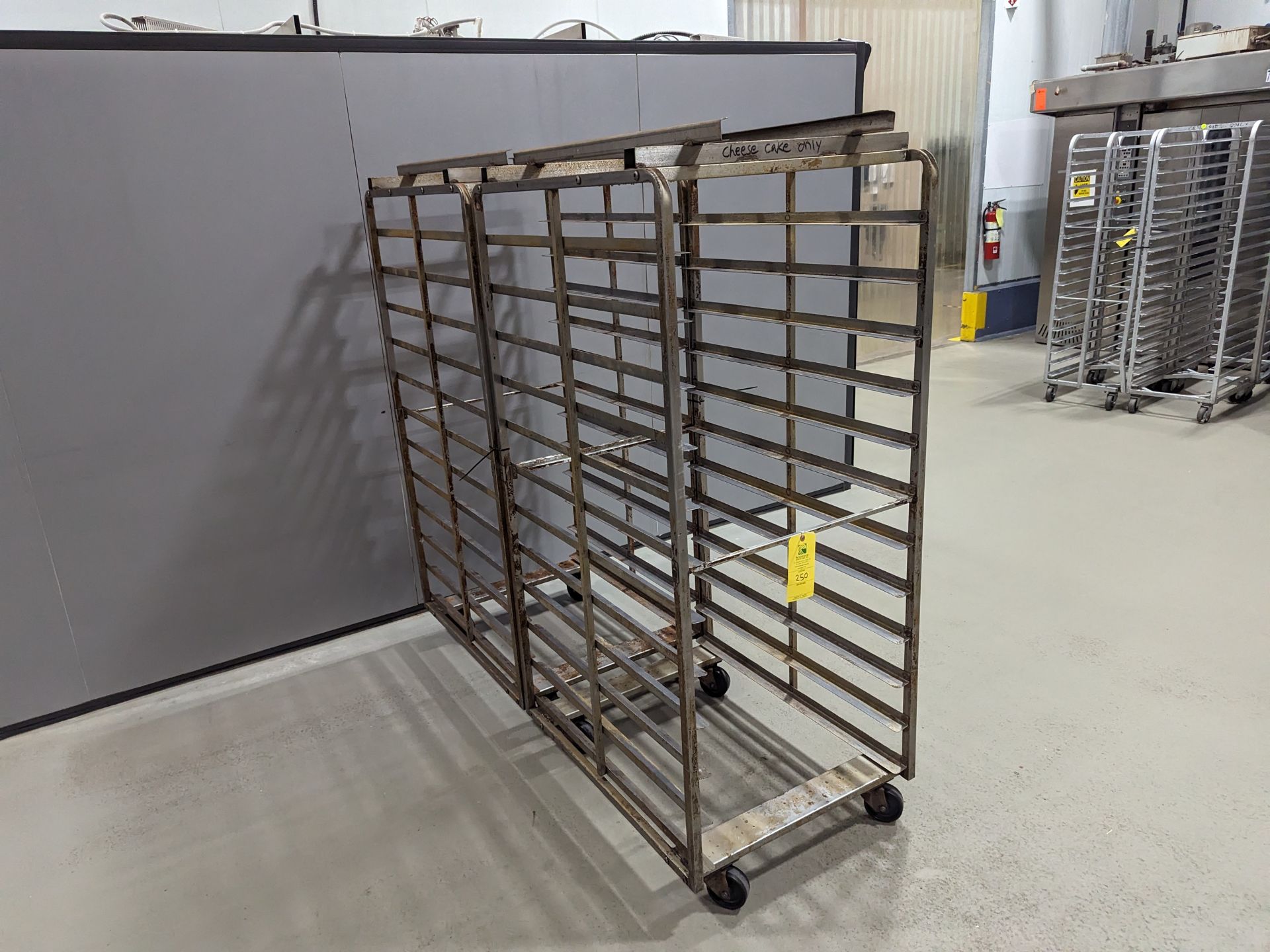 Lot of 2 Double Wide Stainless Steel Bakery Racks, Dimensions LxWxH: 72x28x69 Measurements are for - Image 3 of 6
