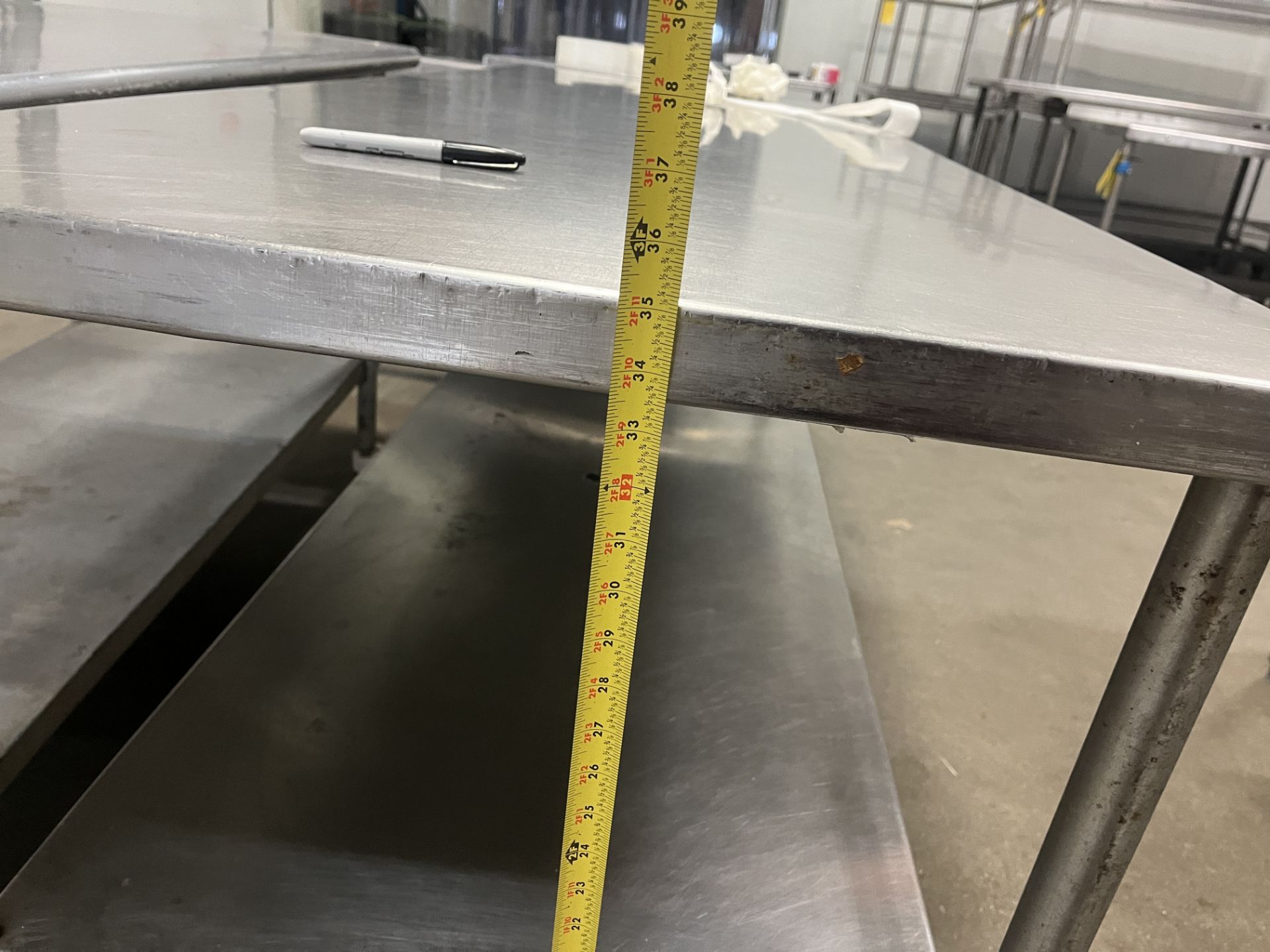 Lot of 1 SS Tables, one 88.5in Long, one 5ft Long A:88x30x35 B:60x30x36 - Image 6 of 6