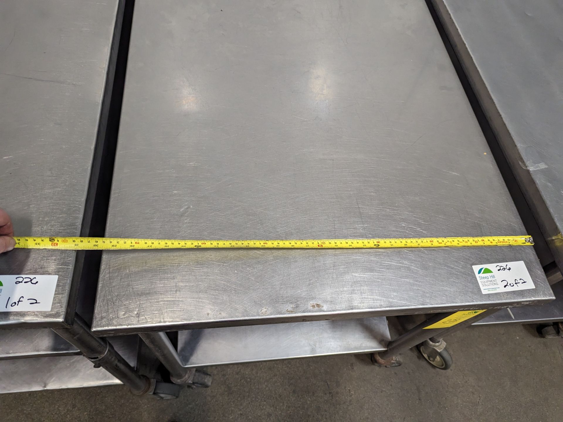 Lot of 2 7ft Long SS Tables, Dimensions LxWxH: 84x30x36 each - Image 5 of 6