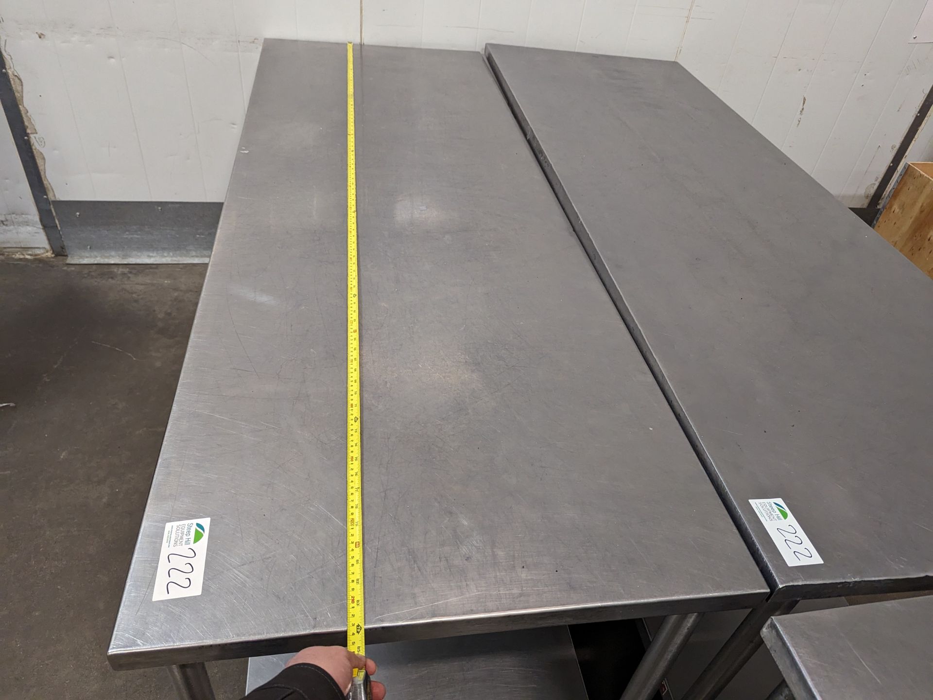 Lot of 2 7ft Long SS Tables, Dimensions LxWxH: 84x30x36 each - Image 4 of 5