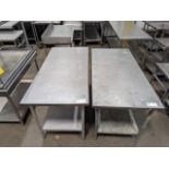 Lot of 2 5ft Long SS Tables, Dimensions LxWxH: 60x30x35 each