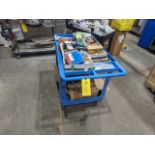 Cart of Assorted Parts, including bearings, sprockets, pallet jack wheels, spider couplers as