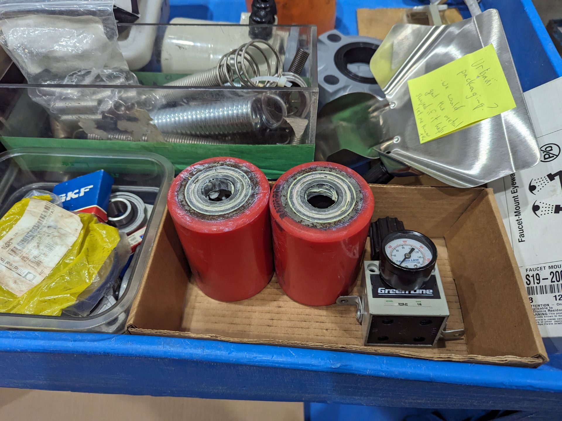 Cart of Assorted Parts, including bearings, sprockets, pallet jack wheels, spider couplers as - Image 7 of 9
